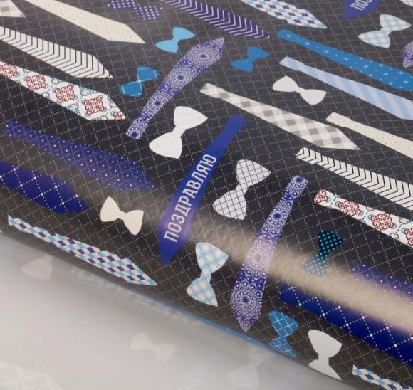 Бумага упаковочная глянцевая Галстуки, 70 × 100 см