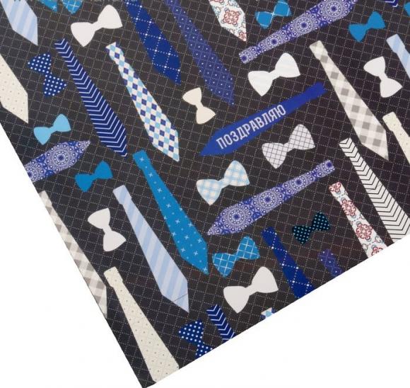 Бумага упаковочная глянцевая Галстуки, 70 × 100 см