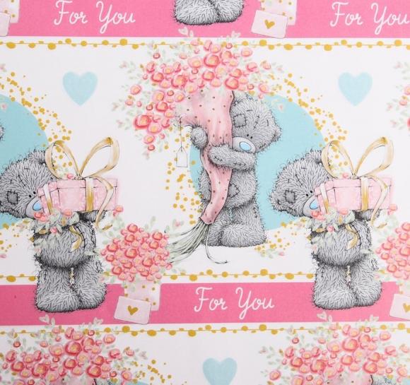 Бумага упаковочная глянцевая For you (Тедди) 70х100 см