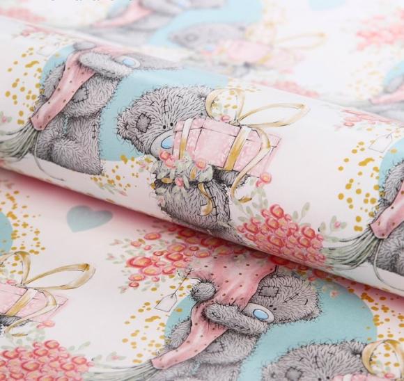 Бумага упаковочная глянцевая For you (Тедди) 70х100 см