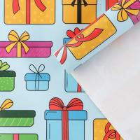 Бумага упаковочная глянцевая «Подарки», 70 × 100 см
