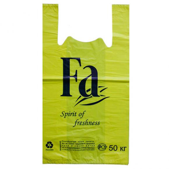 Пакет ФА 30*57см плотный желтый, майка, ПНД