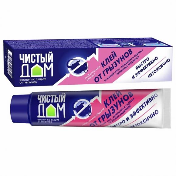 Клей от грызунов и насекомых, Чистый дом, туба 130г