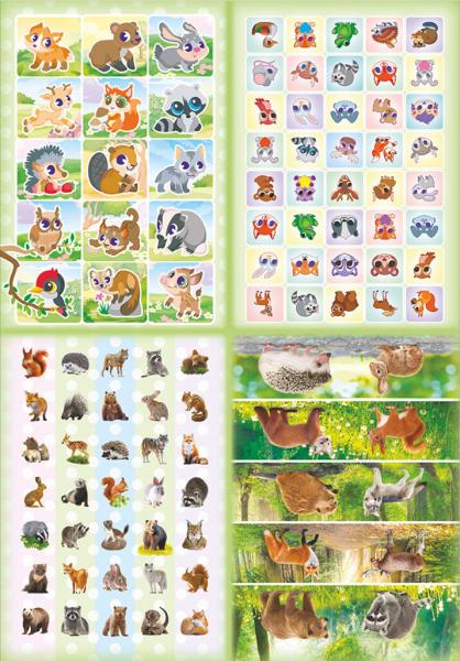 Альбом наклеек А5 Лесные животные, 4 страницы, 100 шт.