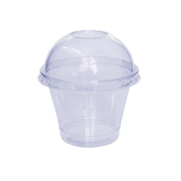 Стакан с купольной крышкой с отверстием, пластиковый 200мл