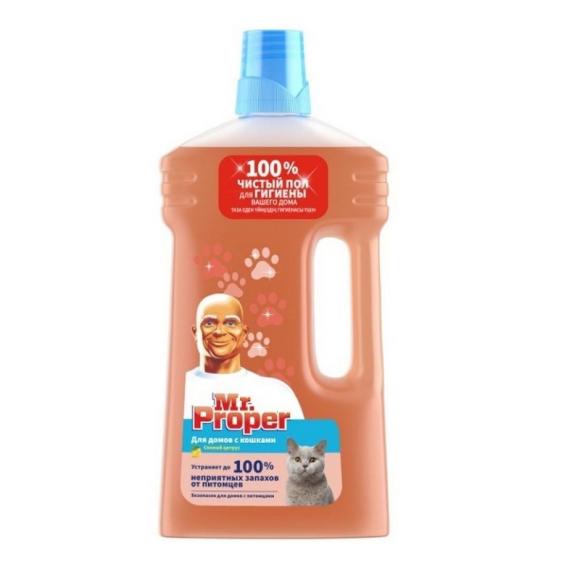Mr.Proper Моющее средство для уборки домов с котами, 1л.