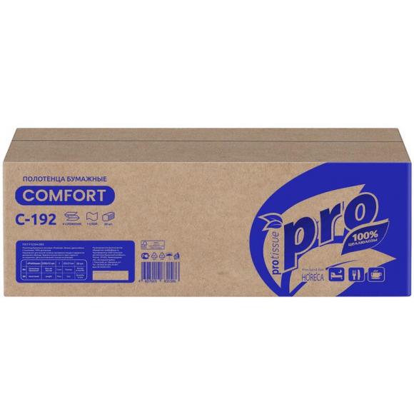 Полотенца бумажные V-сложения 250 листов, 1-слойные, PROtissue C-192