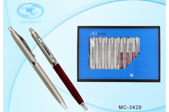 Ручка подарочная металлическая с поворотным механизмом, цвет чернил синий, Basir МС-3429