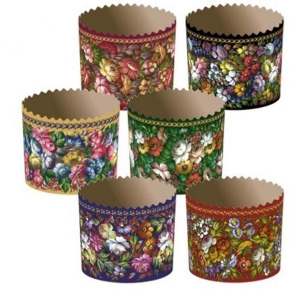 Форма для кулича бумажная Жостово высота 134мм диаметр 100мм, 1шт