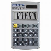 Калькулятор карманный металлический STAFF STF-1008 103х62 мм, 8 разрядов, двойное питание