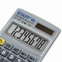 Калькулятор карманный металлический STAFF STF-1008 103х62 мм, 8 разрядов, двойное питание