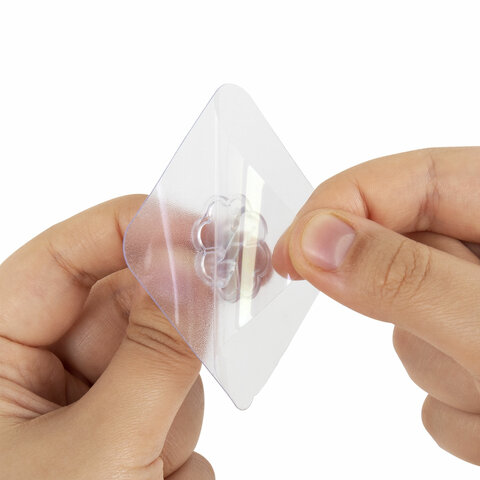 Крючок самоклеющийся универсальный 6х6 см, сталь + ПВХ, LAIMA Home, 1шт