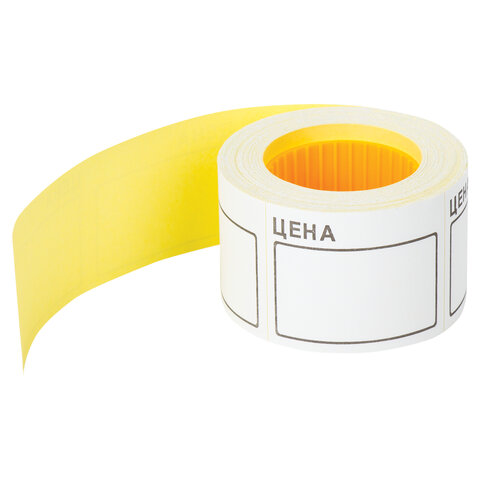 Ценник большой Цена 50х40 мм белый, самоклеящийся, рулон по 200 шт., BRAUBERG
