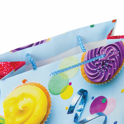 Пакет подарочный с ручкой 26x13x32 см, Кексики, ламинированный