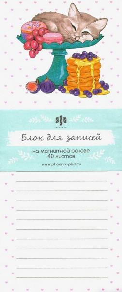 Блок для записи на магните (100*235мм) Мои заметки 40л, ассорти