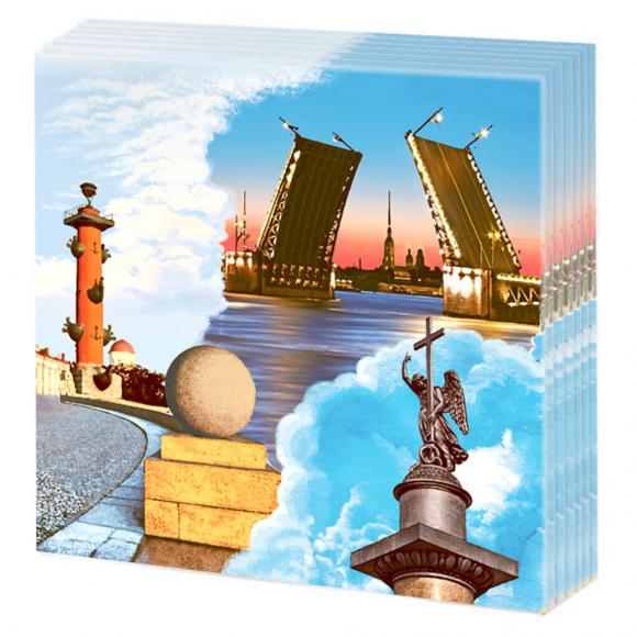 Салфетки бумажные Санкт-Петербург №1, 33*33см, 20 шт., 2-х слойные