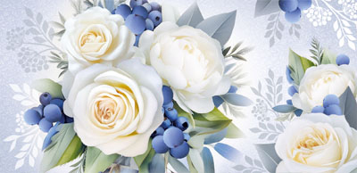 Конверт для денег Белые цветы