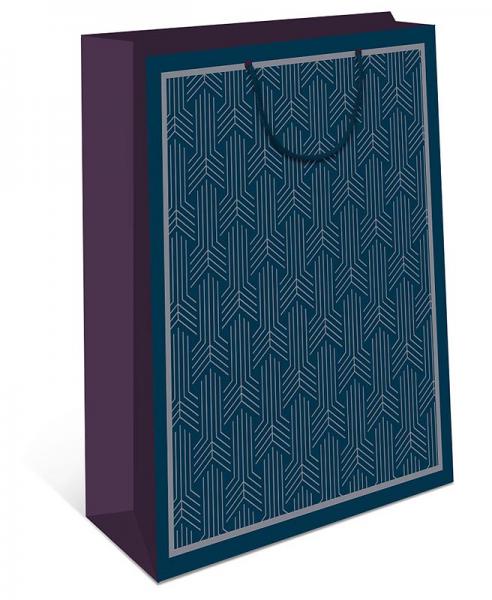 Пакет подарочный бумажный 26*32*12 см, 130гр/м Орнамент