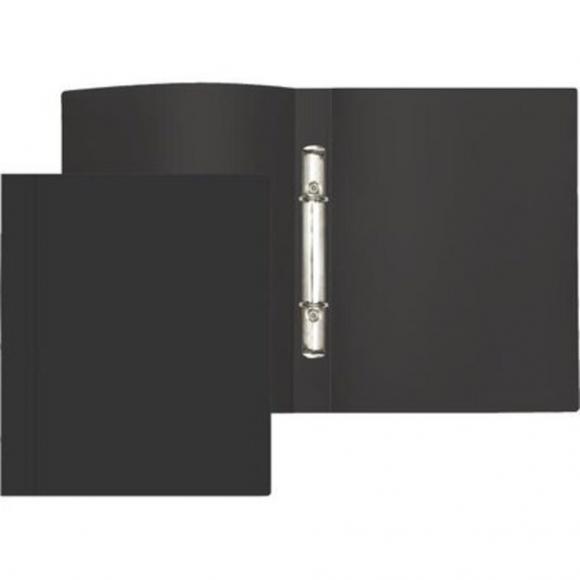Папка 2 кольца 21 мм 0,5 мм пластик А4 чёрная Attomex