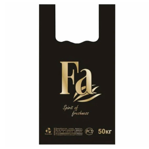 Пакет ФА 30см*55см плотный черный, майка, ПНД 26мкм