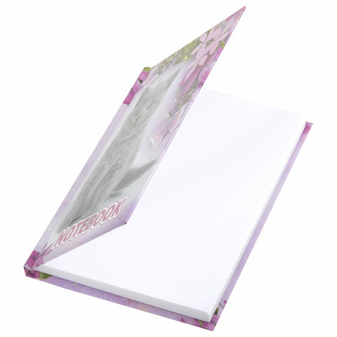 Блокнот А6 110х147мм Котята 80 листов в клетку, твердая обложка, BRAUBERG