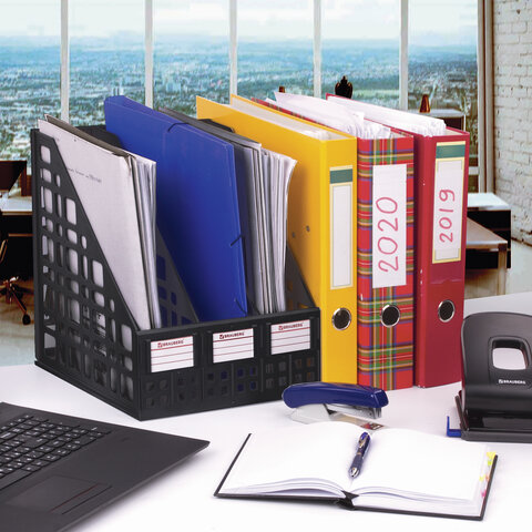 Лоток вертикальный для бумаг BRAUBERG MAXI Plus, 240 мм, 3 отделения, сетчатый, сборный, черный