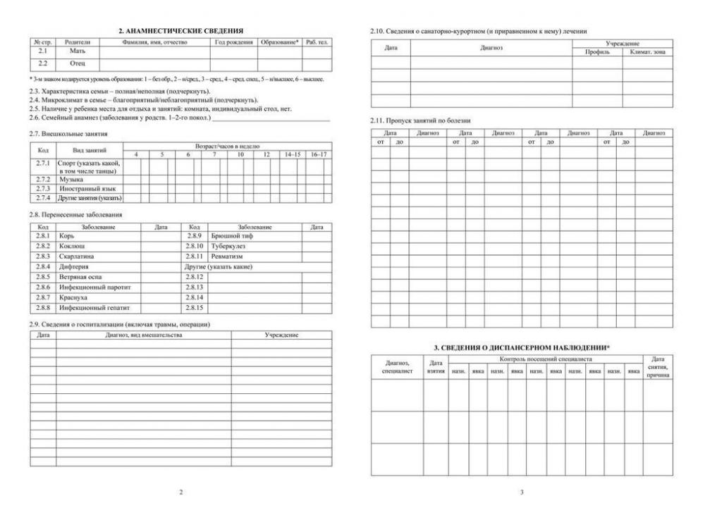 Медицинская карта ребёнка А4, 64 страницы