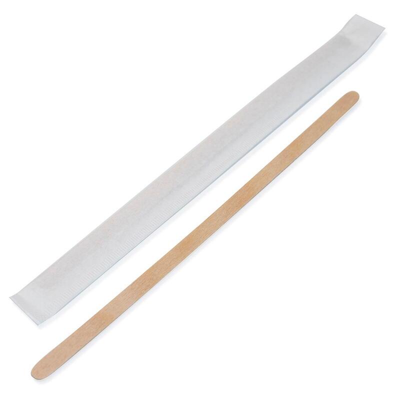 Размешиватель одноразовый деревянный в индивидуальной упаковке 178*6*1,3 мм, упаковка 250 шт.