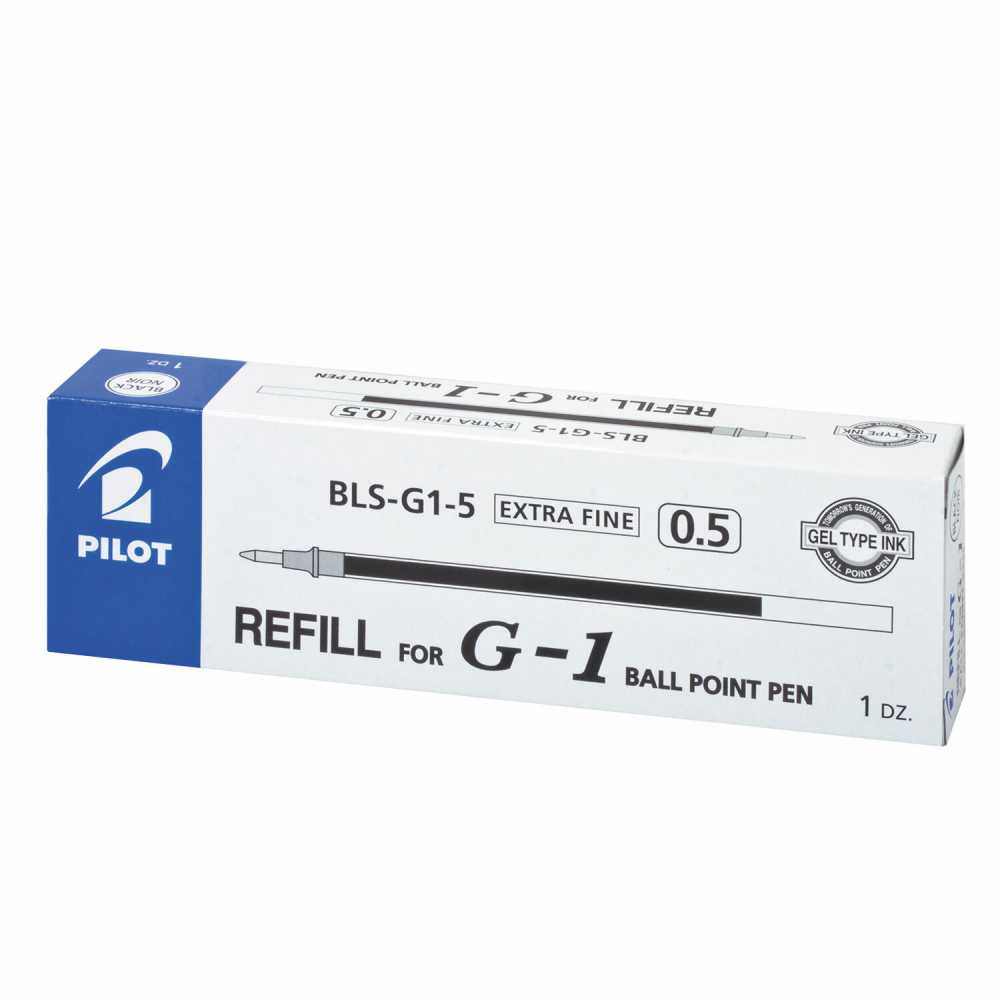 Стержень гелевый Pilot, 128 мм, ЧЕРНЫЙ, узел 0,5 мм, линия письма 0,3 мм, BLS-G1-5