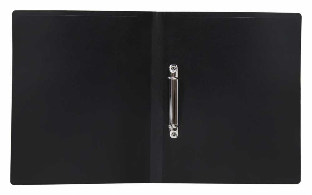 Папка А4 на 2-х кольцах, пластиковая 0,5 мм, 18 мм, чёрная, Buro, 1шт