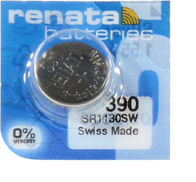 Батарейка Renata 390, SR1130SW, G10, 1 шт.