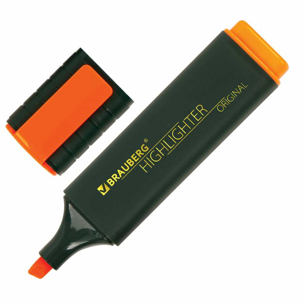 Текстовыделитель BRAUBERG ORIGINAL, ОРАНЖЕВЫЙ, линия 1-5 мм
