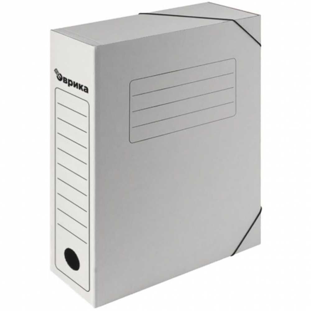 Папка архивная А4 на резинках, корешок 75 мм, белая (до 700 листов), Эврика