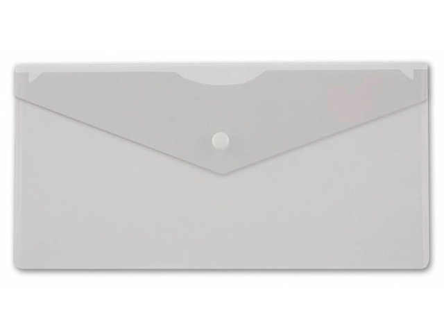 Конверт на кнопке 25*13 см 0,18мм однотонный, бесцветный, Бюрократ