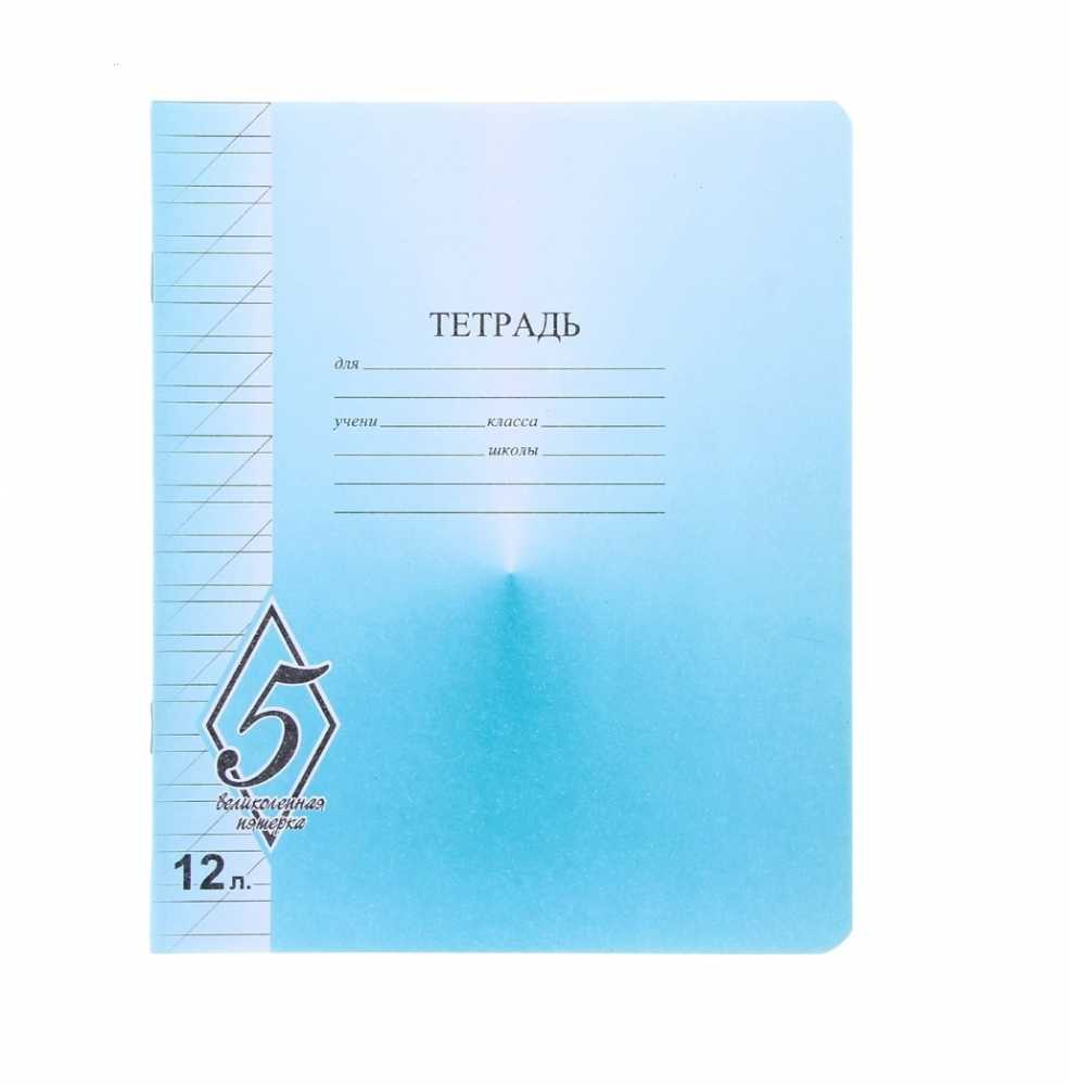 Тетрадь школьная косая линия А5 12 листов, Великолепная 5, КФОБ, 1шт