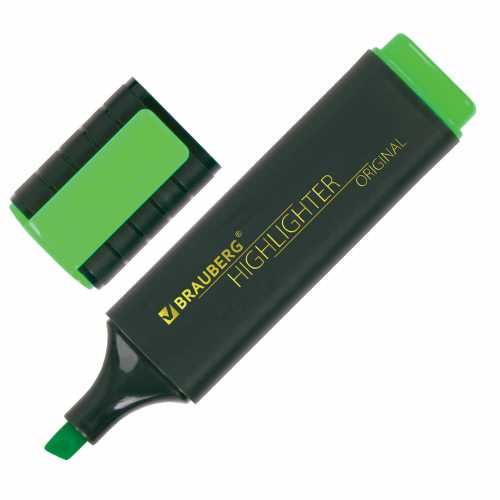 Текстовыделитель BRAUBERG ORIGINAL, Зеленый, линия 1-5 мм