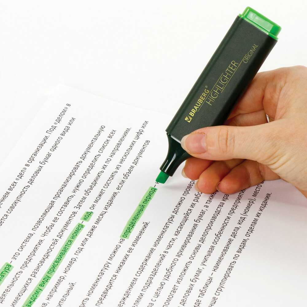 Текстовыделитель BRAUBERG ORIGINAL, Зеленый, линия 1-5 мм