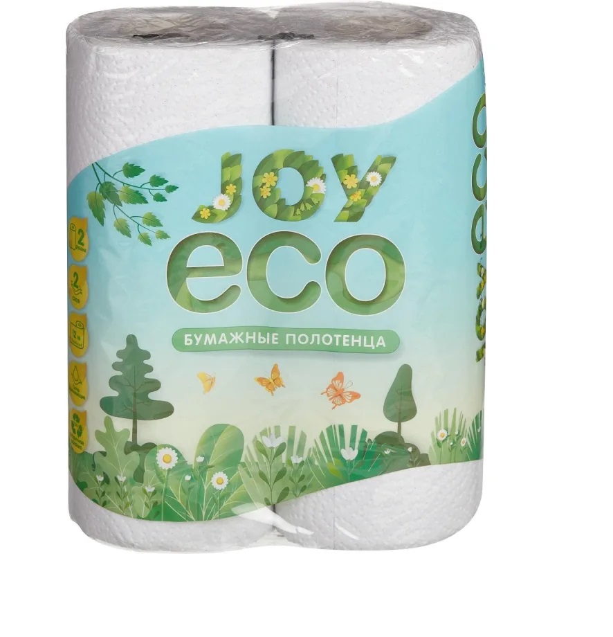 Полотенца бумажные JOY ECO, 2 слоя, 2 рулона