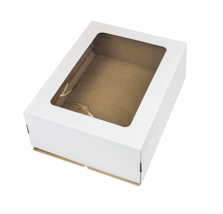 Коробка для торта с окном 300 х 400 х 120 мм, белая