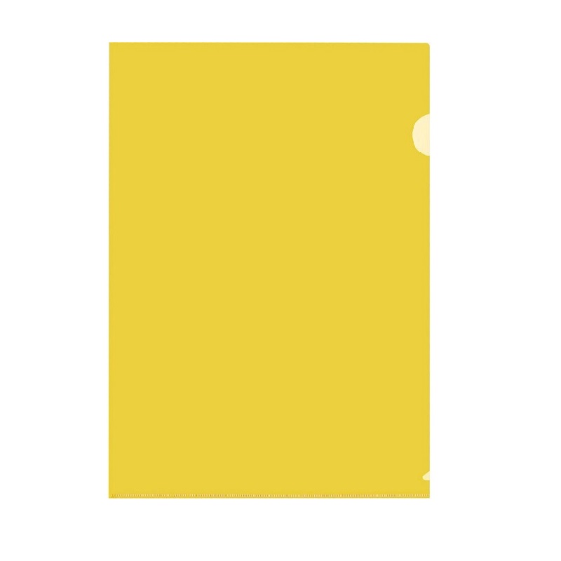 Папка уголок А4 прозрачная, плотность 0,18 мм, жёлтая, Мам ТД