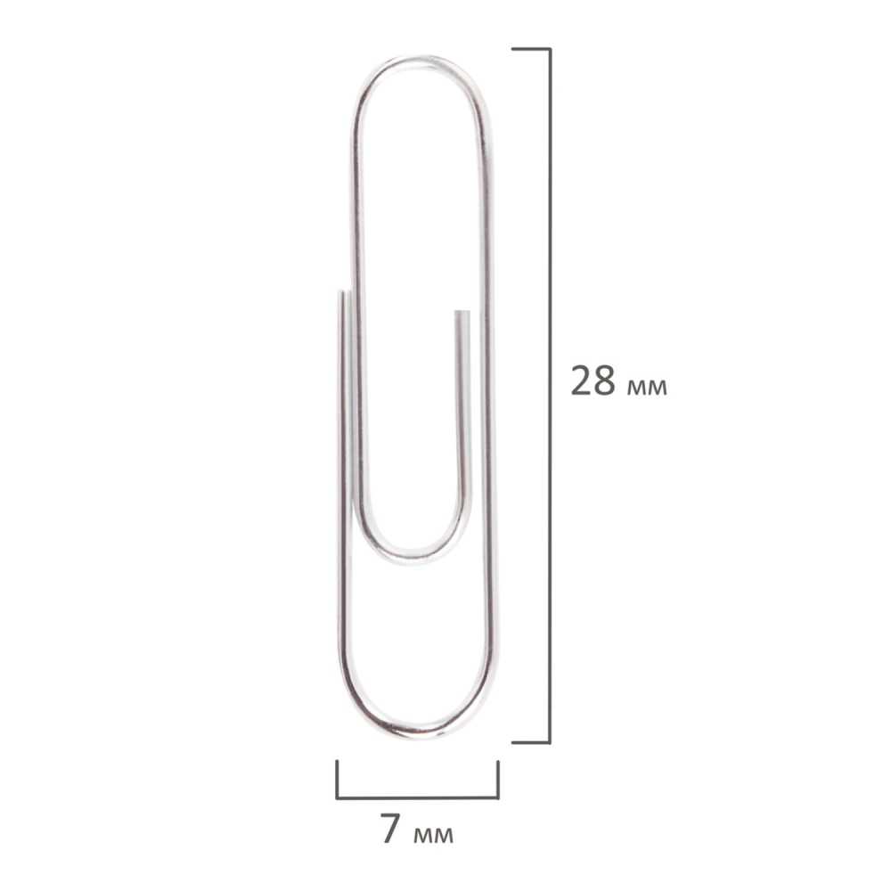 Скрепки 28 мм, металлические, 100 шт., STAFF EVERYDAY, в картонной коробке