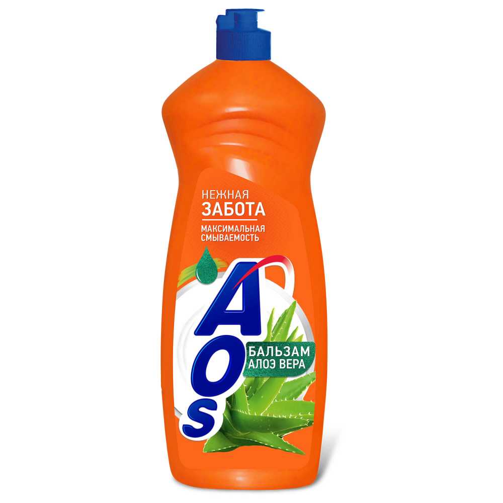 Средство для мытья посуды, AOS Бальзам Алоэ Вера 900 мл.