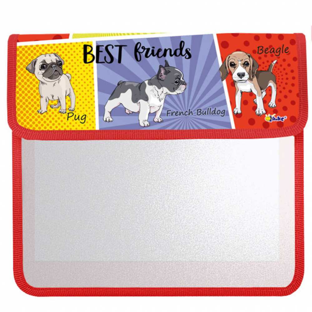 Папка для тетрадей А5 (240*205*45) 1 отделение на липучке, пластик Щенячий комикс Оникс