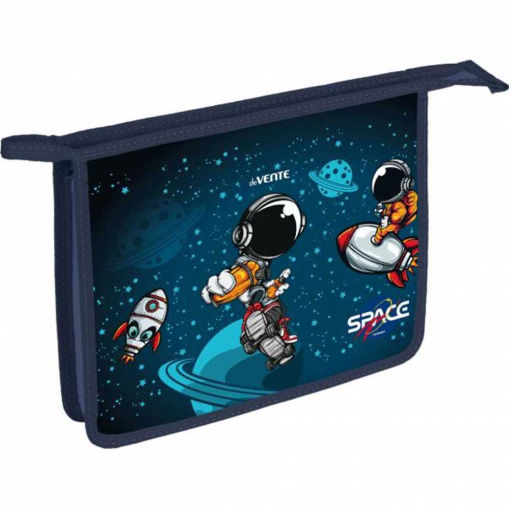 Папка для тетрадей А5 (245*198*45) 1 отделение, молния сверху, картон с конгревным тиснением Astronaut deVENTE