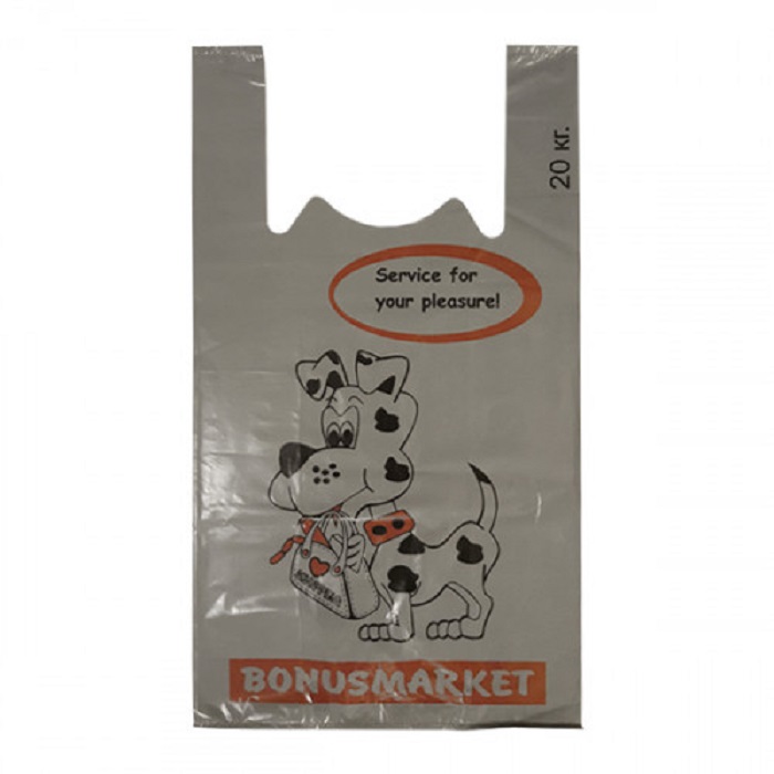 Пакет майка с ручками 630*320мм БОНУСМАРКЕТ, плотность 35мкм, ПВД