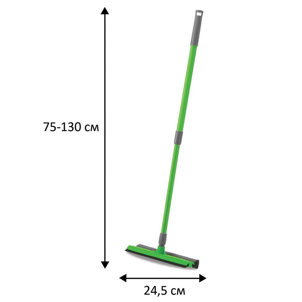 Окномойка (стяжка + губка), телескопическая ручка, 75-130 см, рабочая часть 24,5 см, YORK