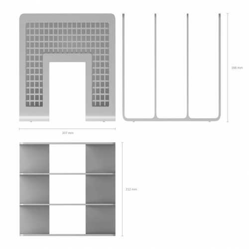 Лоток вертикальный  ErichKrause, сортер 3 отделения, серый