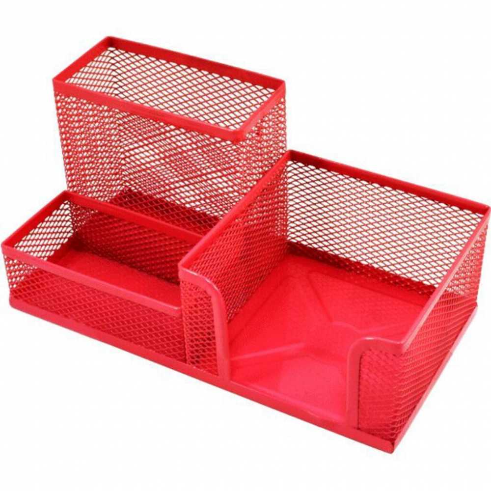 Подставка настольная металлическая сетчатая, органайзер, 20*10*10см, ярко-розовая, deVENTE