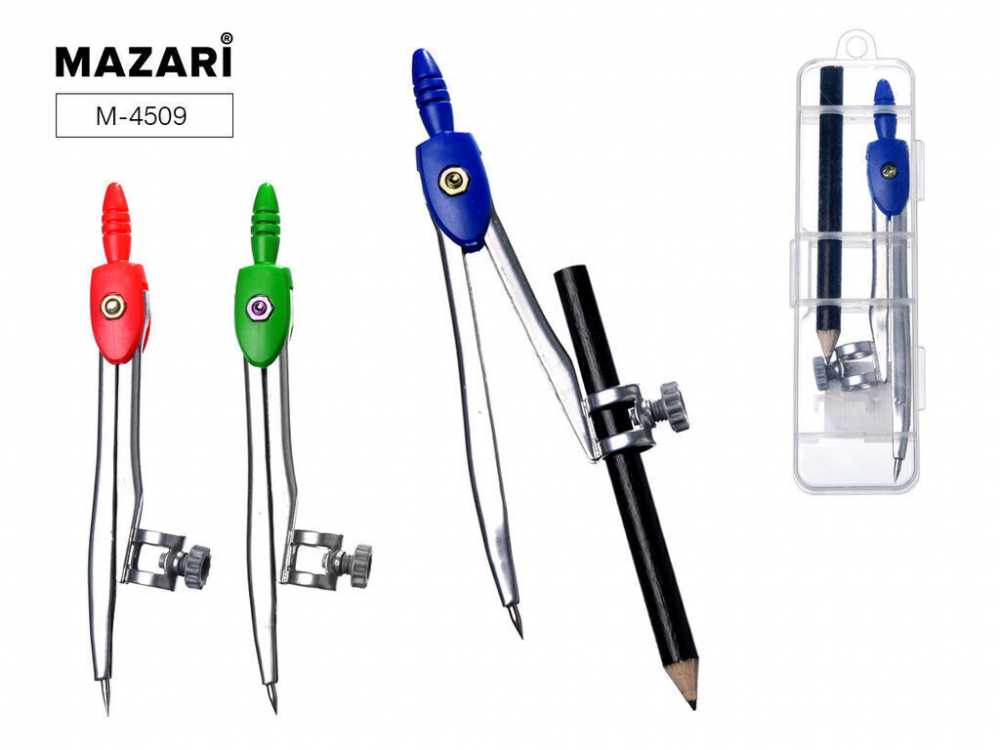 Циркуль (готовальня) козья ножка + карандаш MAZARI