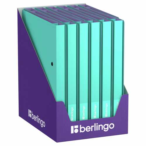 Папка на 2 кольцах Berlingo Haze А4, 24мм, 600мкм, D-кольца, с внутренним карманом, мятная, софт-тач